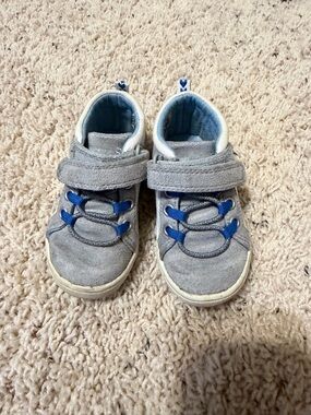 Carter's Gray and Blue Hook-and-Loop Kids Sneakers